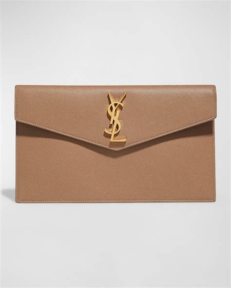 saint laurent uptown medium ysl monogram leather pouch clutch bag|UPTOWN pouch in grain de poudre leather .